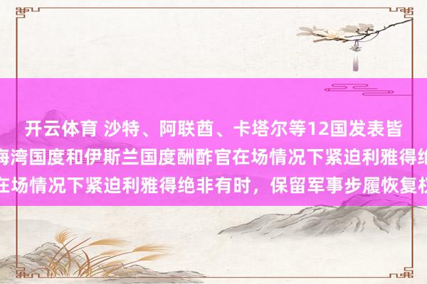 开云体育 沙特、阿联酋、卡塔尔等12国发表皆集声明，沙特称伊朗在海湾国度和伊斯兰国度酬酢官在场情况下紧迫利雅得绝非有时，保留军事步履恢复权益