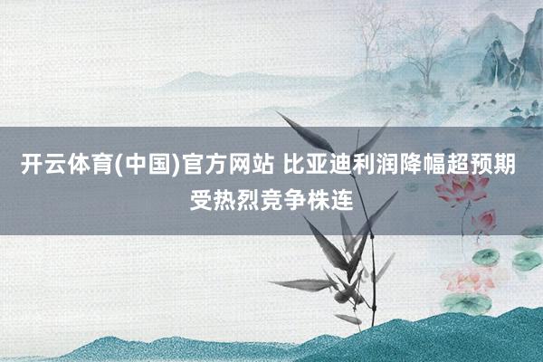 开云体育(中国)官方网站 比亚迪利润降幅超预期 受热烈竞争株连