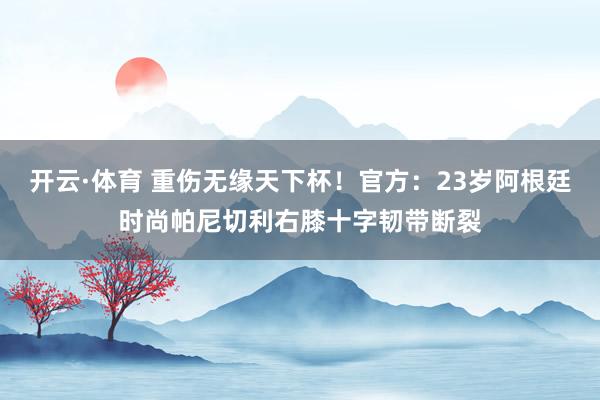 开云·体育 重伤无缘天下杯！官方：23岁阿根廷时尚帕尼切利右膝十字韧带断裂