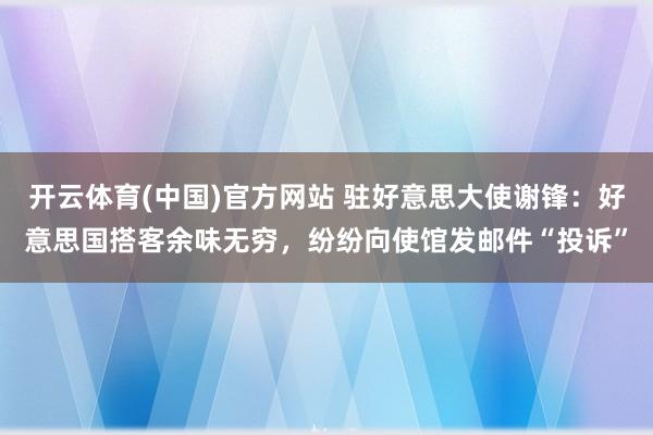 开云体育(中国)官方网站 驻好意思大使谢锋：好意思国搭客余味无穷，纷纷向使馆发邮件“投诉”