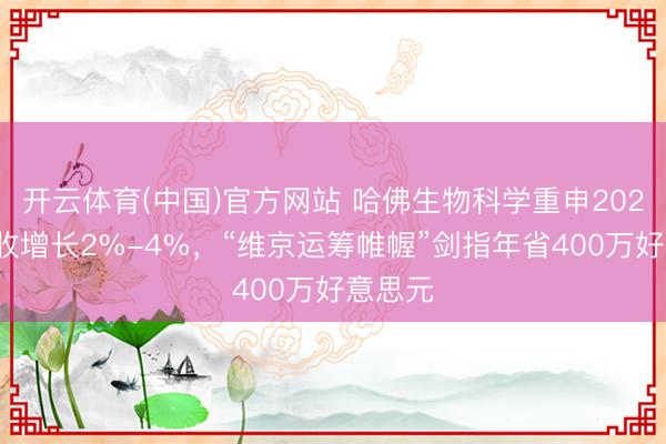 开云体育(中国)官方网站 哈佛生物科学重申2026年营收增长2%-4%，“维京运筹帷幄”剑指年省400万好意思元