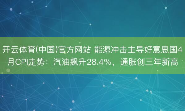 开云体育(中国)官方网站 能源冲击主导好意思国4月CPI走势：汽油飙升28.4%，通胀创三年新高