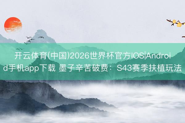 开云体育(中国)2026世界杯官方IOS|Android手机app下载 墨子辛苦破费：S43赛季扶植玩法