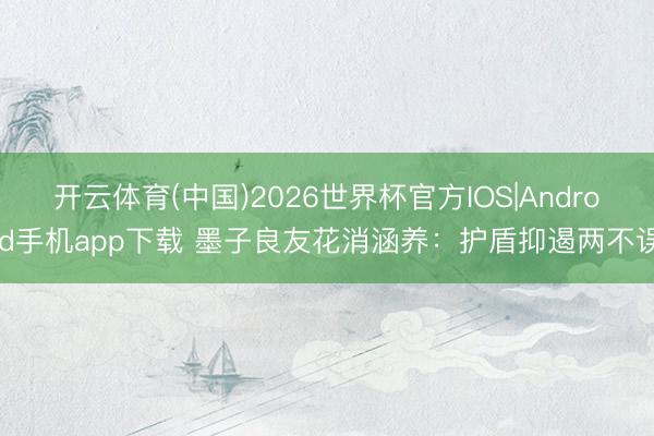 开云体育(中国)2026世界杯官方IOS|Android手机app下载 墨子良友花消涵养：护盾抑遏两不误