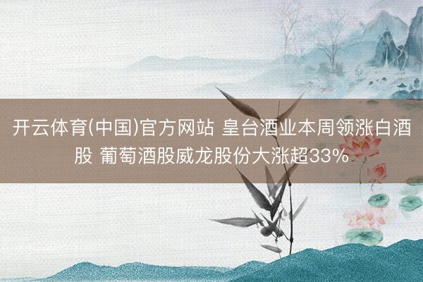 开云体育(中国)官方网站 皇台酒业本周领涨白酒股 葡萄酒股威龙股份大涨超33%