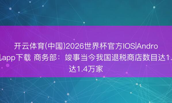 开云体育(中国)2026世界杯官方IOS|Android手机app下载 商务部：竣事当今我国退税商店数目达1.4万家