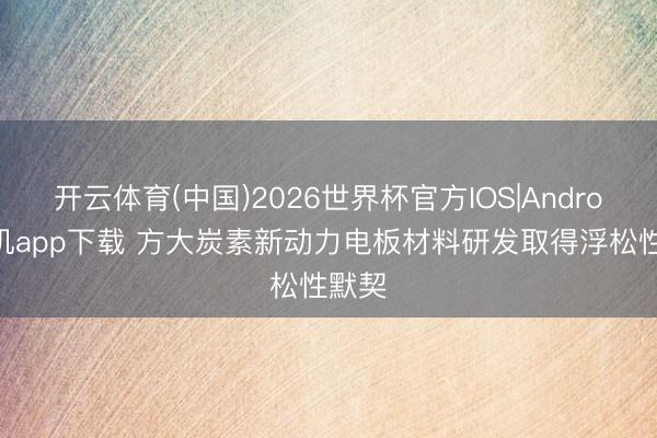 开云体育(中国)2026世界杯官方IOS|Android手机app下载 方大炭素新动力电板材料研发取得浮松性默契