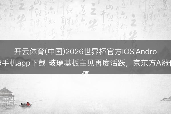 开云体育(中国)2026世界杯官方IOS|Android手机app下载 玻璃基板主见再度活跃，京东方A涨停
