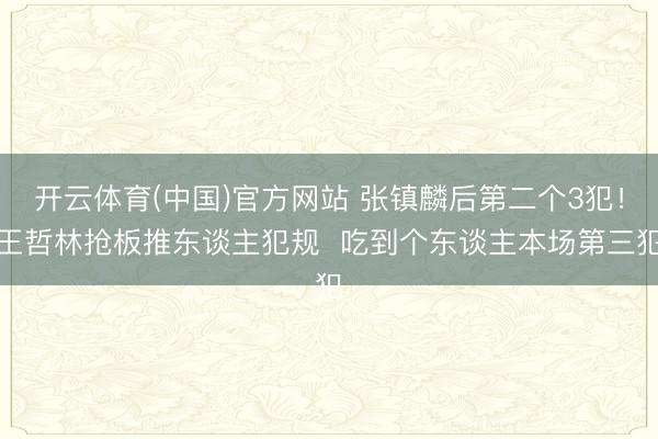 开云体育(中国)官方网站 张镇麟后第二个3犯！王哲林抢板推东谈主犯规  吃到个东谈主本场第三犯