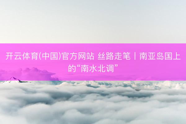 开云体育(中国)官方网站 丝路走笔丨南亚岛国上的“南水北调”